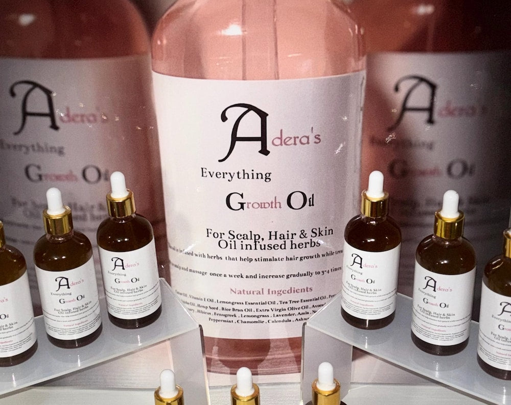 Aderas Everything Hair Growth Oil for Scalp , Hair and body 3.4oz size glass dropper bottle